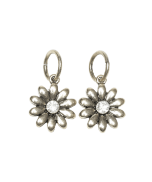 Stitch Marker, Ring - Metal Flower - Antique, set/2