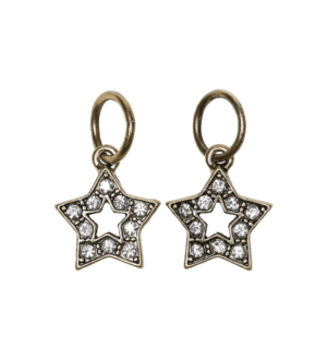 Stitch Marker, Ring - Metal Star - Antique, set/2