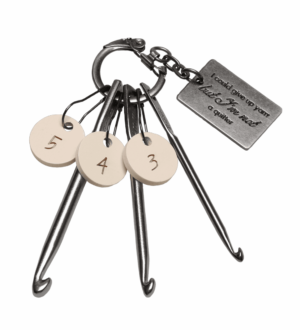 Keyring, w/3 Crochet Hooks & 3 Markers