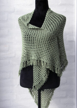 Granny Tencel Bamboo Shawl with Fringes