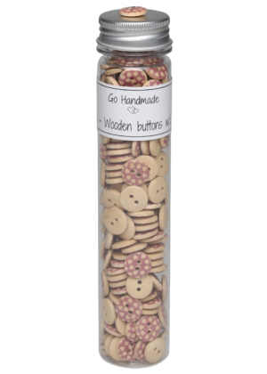 Wooden - Pink Heart - 15 mm