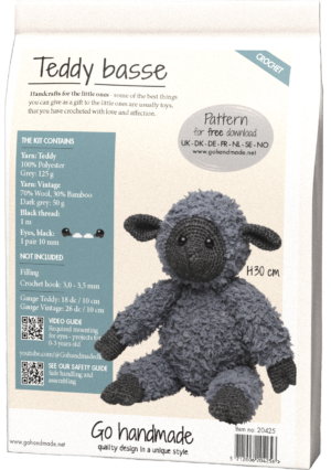 Teddy basse Grey/Dark grey H30 cm
