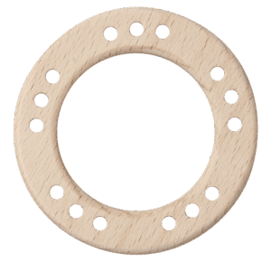 Wooden ring with holes