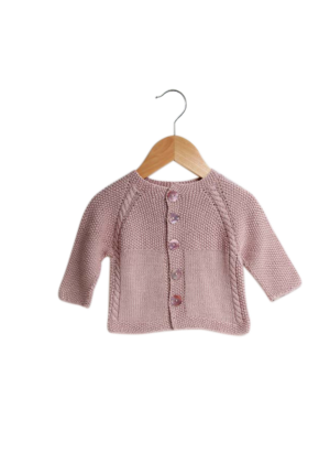 Cardigan Moss Stitch (3months. – 6months.)