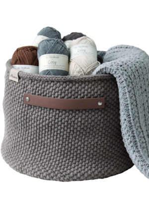 Moss Stitch Kurve med PU læder bunde