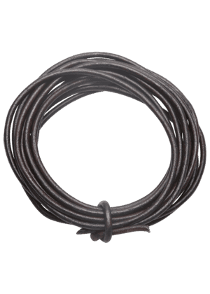 Læder Snor - 2 m x 2 mm - Dark Brown