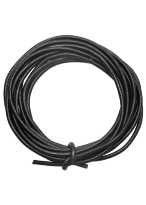Læder Snor - 2 m x 2 mm - Black