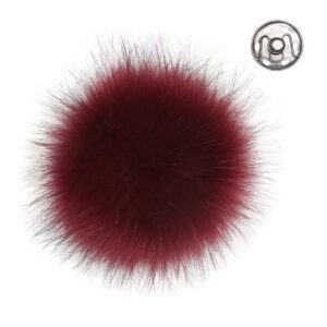 Pompon w. button - medium/11 cm