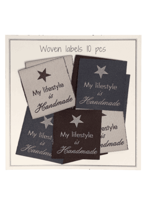 Wowen labels - 33 x 30 mm - 'My lifestyle is handmade' - mix - 10 pcs.
