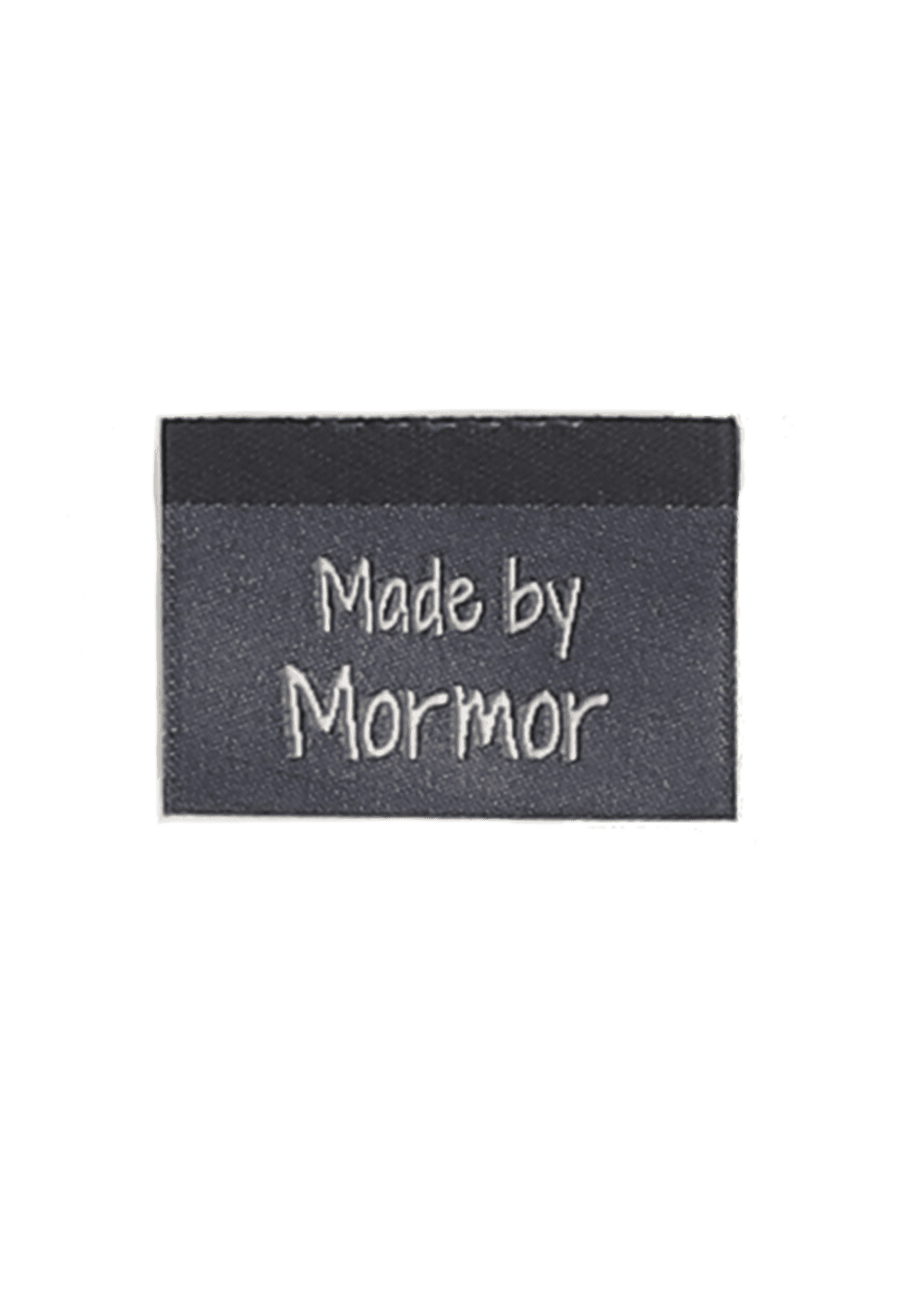 Woven labels, double sided - grey - folded 35 x 19 mm - 10 pcs. - "made by mormor" - Afbeelding 2