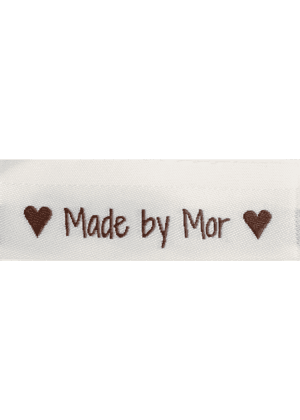 Woven labels, double sided - folded 50 x 11,5 mm - 10 pcs - "Made by Mor"
