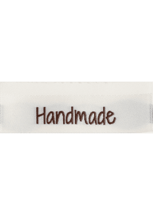 Woven labels, double sided - folded 50 x 11,5 mm - 10 pcs - "Handmade"