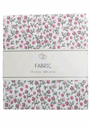 Cotton - Roses on white