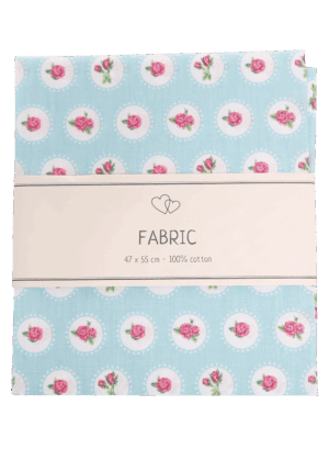 Cotton - Blue with roses