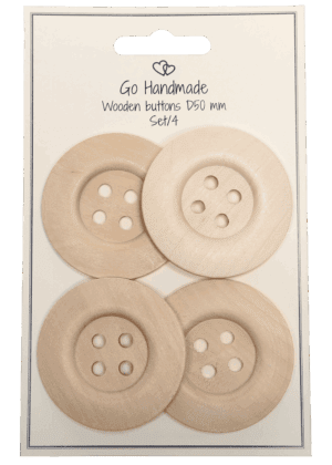 Wooden buttons - D50 mm - 4 pcs