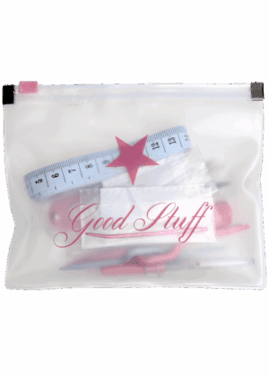 9- pieces Crochet- & Knitting kit - big/pink zipper bag - 'Good Stuff'
