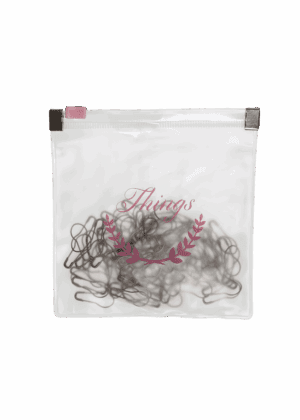 100- pieces, Stitch marker set - small/pink zipper bag - 'Things'
