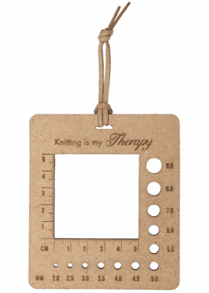 Wooden Ruler, Knitting - 9 x 10,4 cm