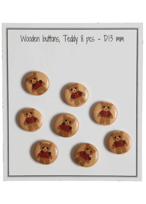 Teddy - D13 mm - 8 pcs. - Red