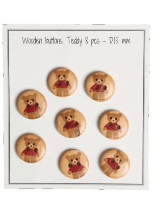 Teddy - D15 mm - 8 pcs. - Red