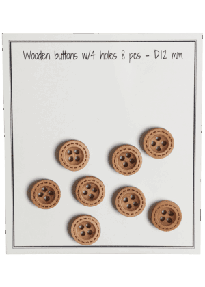 Stitches - D12 mm - 8 pcs. - natural