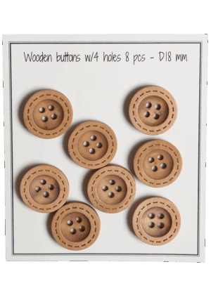 Stitches - D18 mm - 8 pcs. - natural