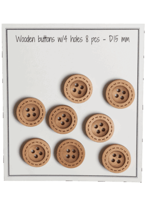 Stitches - D15 mm - 8 pcs. - natural