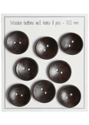 Deep - D20 mm - 8 pcs - Brown