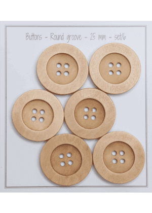 Round groove - D25 mm - 6 pcs - Natural