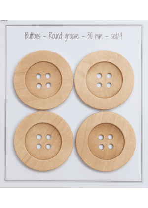 Round groove - D30 mm - 4 pcs - Natural