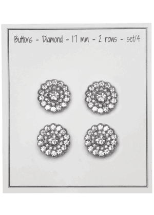 Diamond button - 2 rows - 17 mm - set/4