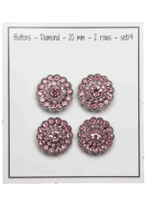 Diamond button - 2 rows - 20 mm - set/4