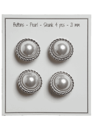 Pearl - Shank 21 mm - 4 pcs. - Silver