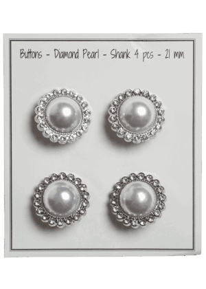 Diamond Pearl - Shank 21 mm - 4 pcs. - Silver