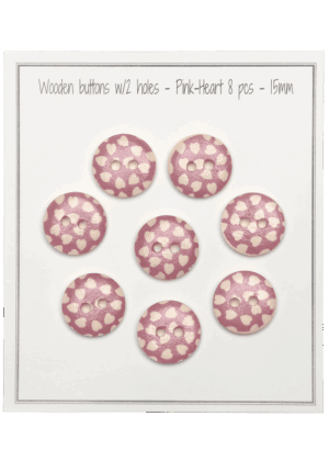 Pink-Heart - 15 mm - set/8