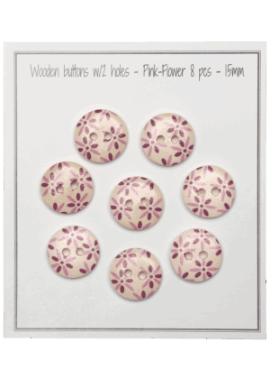 Pink-Flower - 15 mm - set/8