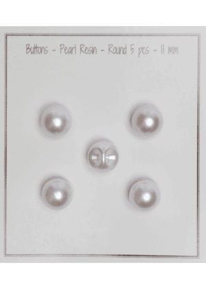 Pearl resin - Round - 11 mm - 5 pcs.