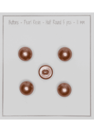 Pearl resin - Half Round - 11 mm - 5 pcs