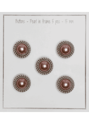Pearl in frame - 15 mm - 5 pcs