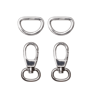 Lobster lock with D-ring - 35 mm - 2 pcs
