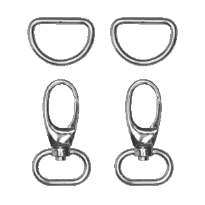 Lobster lock with D-ring - 48 mm - 2 pcs