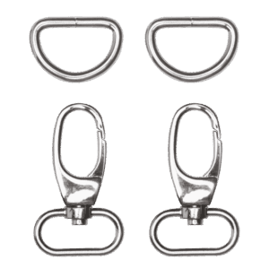 Lobster lock with D-ring - 55 mm - 2 pcs