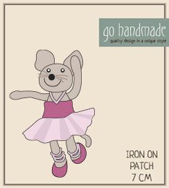 MOUSE, EMILY - IRON ON PATCH - 7 CM