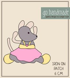 MOUSE, ELLA - IRON ON PATCH - 6 CM