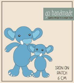 ELEPHANTS, SARA & SIMBA - IRON ON PATCH - 6 CM