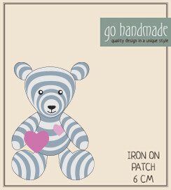 BEAR CAMILLE - IRON ON PATCH - 6 CM
