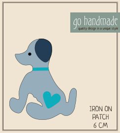 DOG, MULLE - IRON ON PATCH - 6 CM