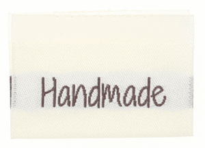 Woven labels, double sided - folded 35 x 19 mm - 10 pcs. - "handmade"