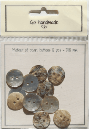 Mother of pearl buttons - Natural 18mm - 12 pcs
