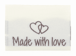 Woven labels, double sided - folded 35 x 19 mm - 10 pcs made with love